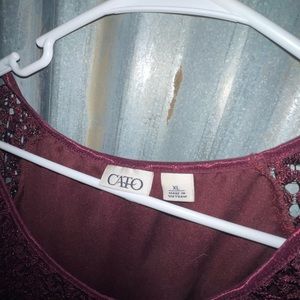 Maroon 3/4 sleeve dress shirt